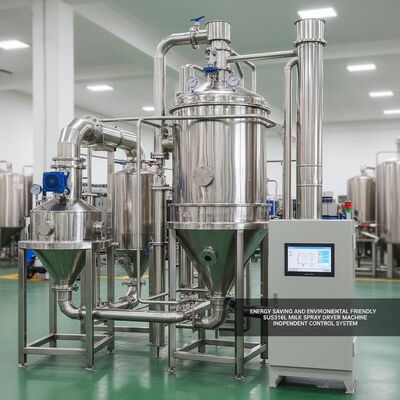 শক্তি সঞ্চয় এবং পরিবেশ বান্ধব SUS316L দুধ স্প্রে ড্রায়ার মেশিন স্বাধীন নিয়ন্ত্রণ সিস্টেম