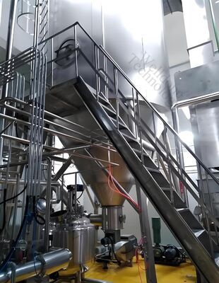 ফার্মেসি স্তর এবং কাস্টমাইজড তৈরি 100kg/H বাষ্পীভবন কেন্দ্রীভূত প্লাস্টিক চাপ স্প্রে ড্রায়ার